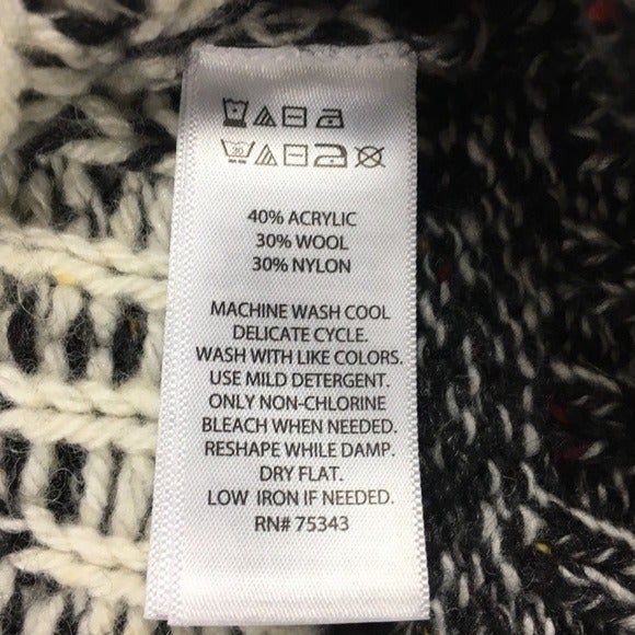 New Gray Wool Blend Nordic Snowflake Bell Sleeve Cropped Sweater womens M NWT - Picture 8 of 8